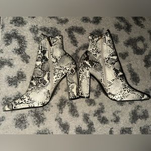 Snakeskin Print Booties